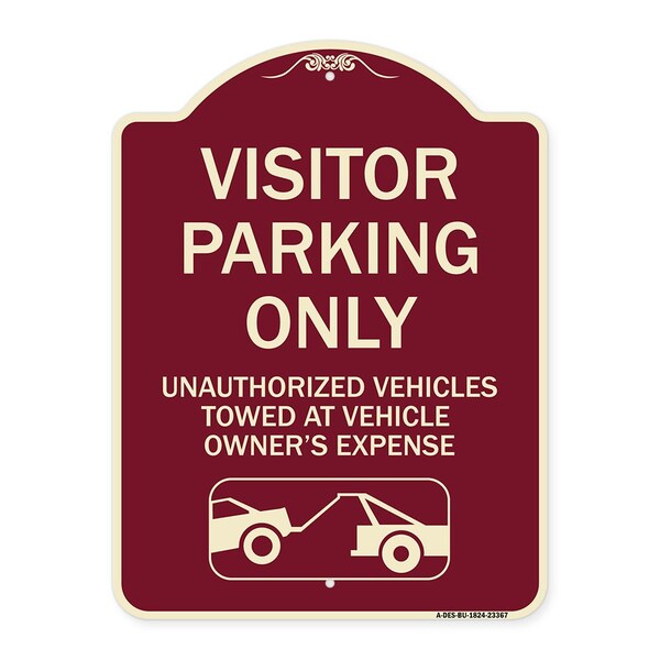 Parking Restriction Visitor Parking Only Unauthorized Vehicles Towed at Owner Expense, BU-1824-23367